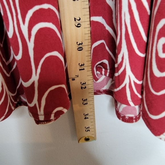 LONDON TIMES Halter Dress Red Abstract Print Retro Sweetheart Neck Women's 14 - Picture 12 of 13